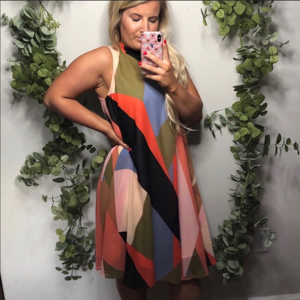 ✨Anthropologie geometric midi dress Small ✨